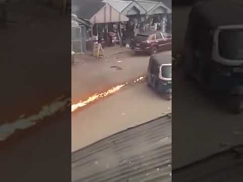 'Heroic' Driver Drives A Burning Fuel Tanker Away From Residential Area In Delta State To Save Lives