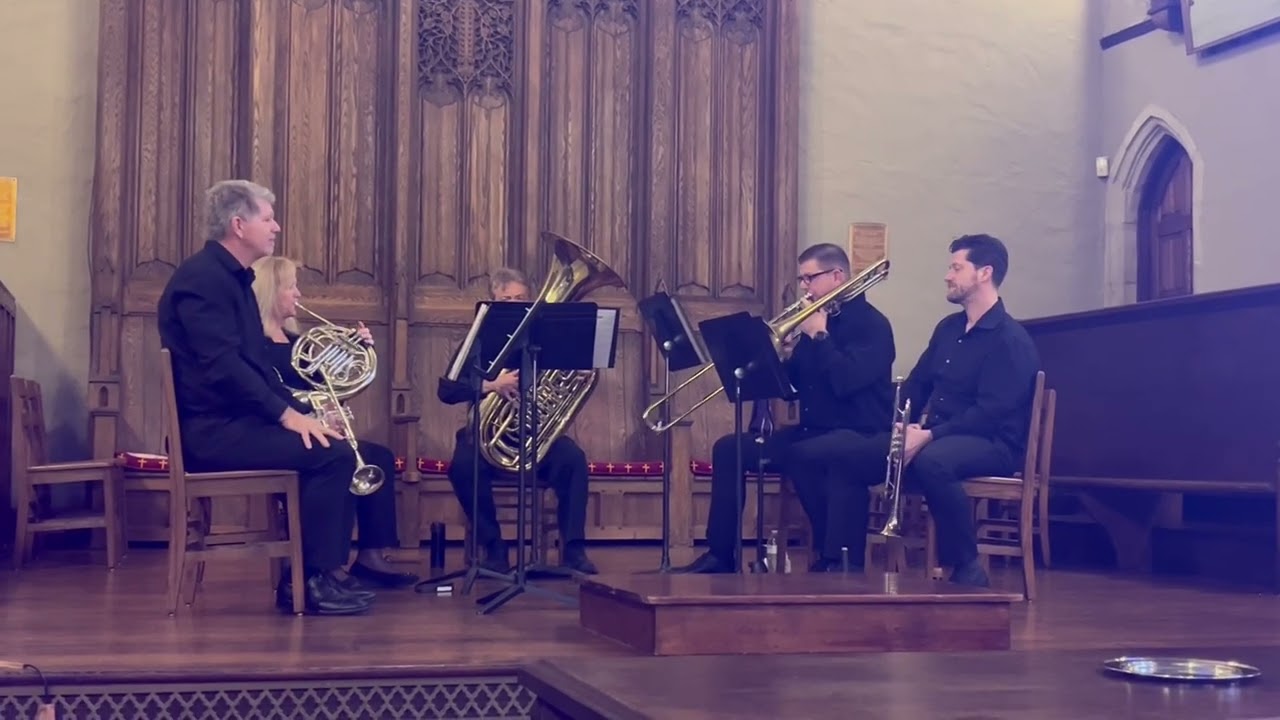 TMMC hosts Brass Quintet on 2/12/26.  Die Bankelsangerlieder, Anonymous - Stephen Luck. Trumpet 