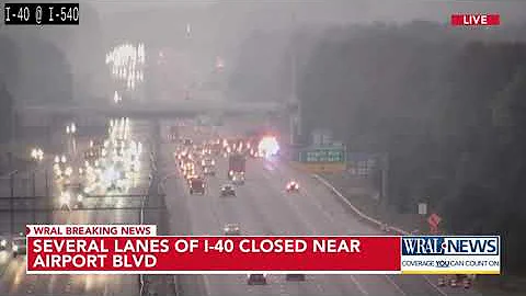 Several lanes of I-40 clased near Airport Blvd