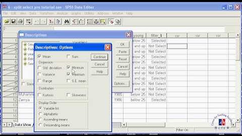 06 - Select Cases and Split the Dataset in SPSS 11.5