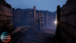 Night In A Foggy Trench  WW1 Ambience | Distant Artillery & Thunderstorms