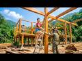 Woodworking Skills 🪵 Crafting The Details Of The Wooden House, Stilt House Building