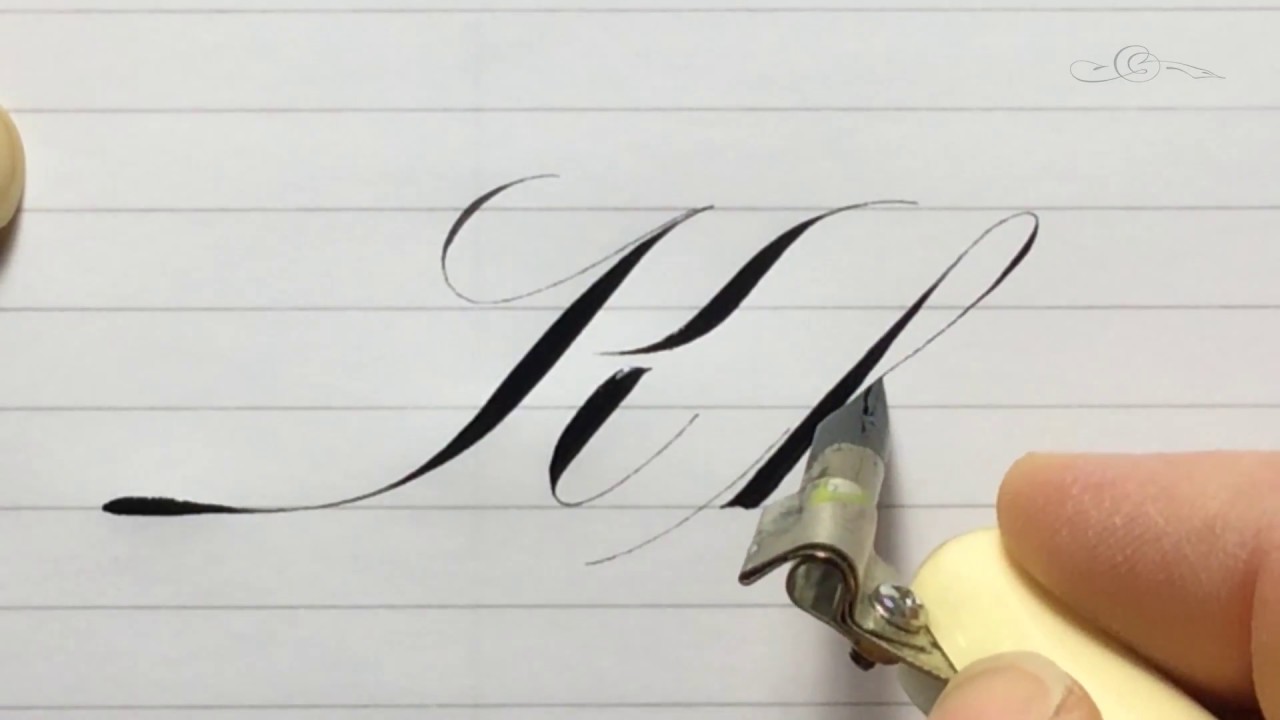K Engrosser Script The Letter K in an 'Italian' Style Accented Engrosser's / Roundhand ...