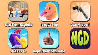 Beat Them Ragdolls, Tongue Flip, Gun Flipper!, sliders.io, Oops! : Hand Simulator | New Games Daily screenshot 5