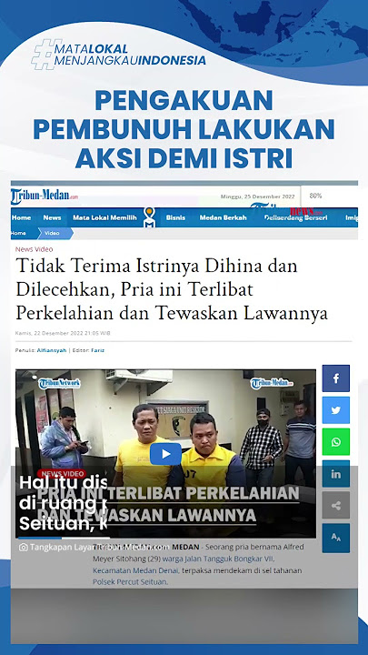 Pengakuan Pelaku Pembunuhan di Medan, Lakukan Aksi demi Bela Istri karena Sering Dilecehkan Korban