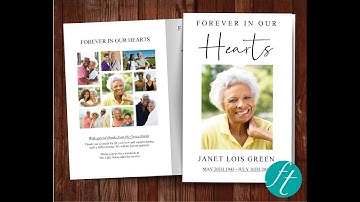 4 Page Heartfelt Collage Funeral Program Template