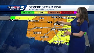 TIMELINE: Storms with damaging hail, tornado threat possible in Oklahoma on Monday