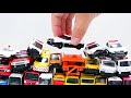 TOMICA キャリアカーにはたらくくるまのレッカー車、パトカー、トラックを積んでいくよ！何台つめるのかな？