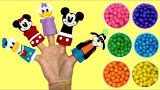 Aprende Los Colores Cantando La Canción Dedos de La Familia con Mickey y Minnie Mouse