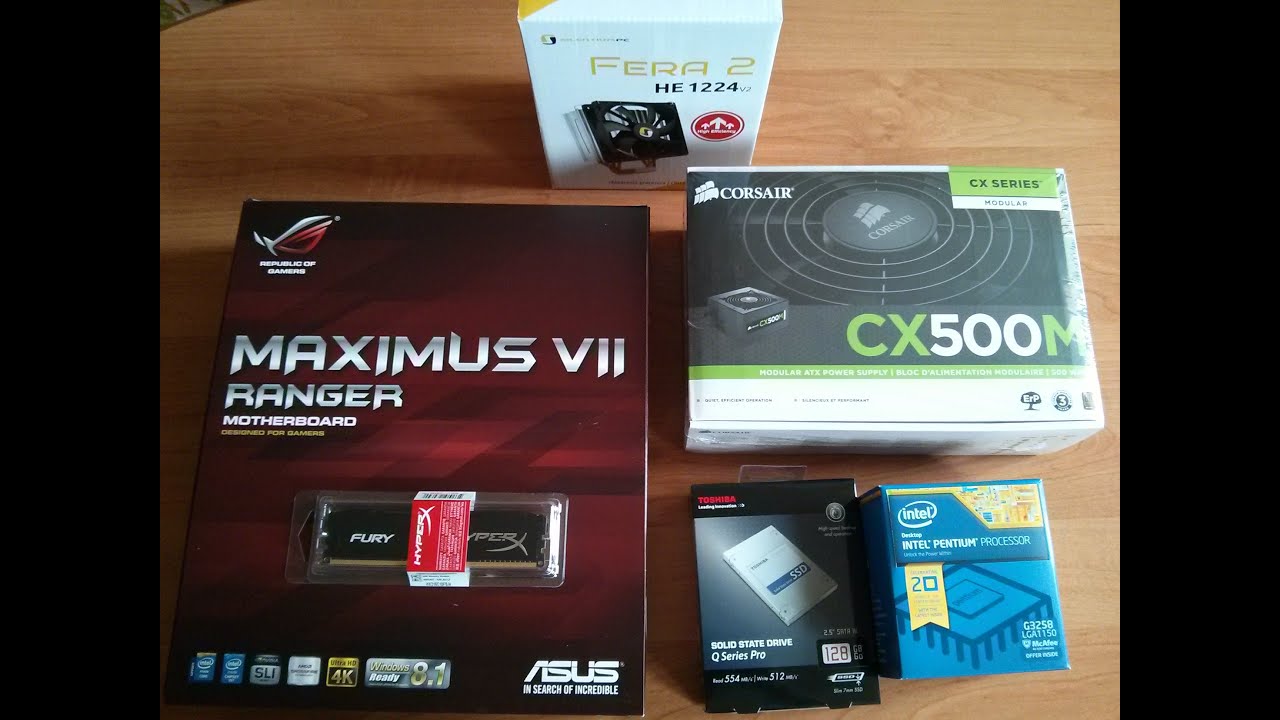 ASUS Maximus VII Renger, Pentium G3258, corsair cx500m, SSD. Składanie.