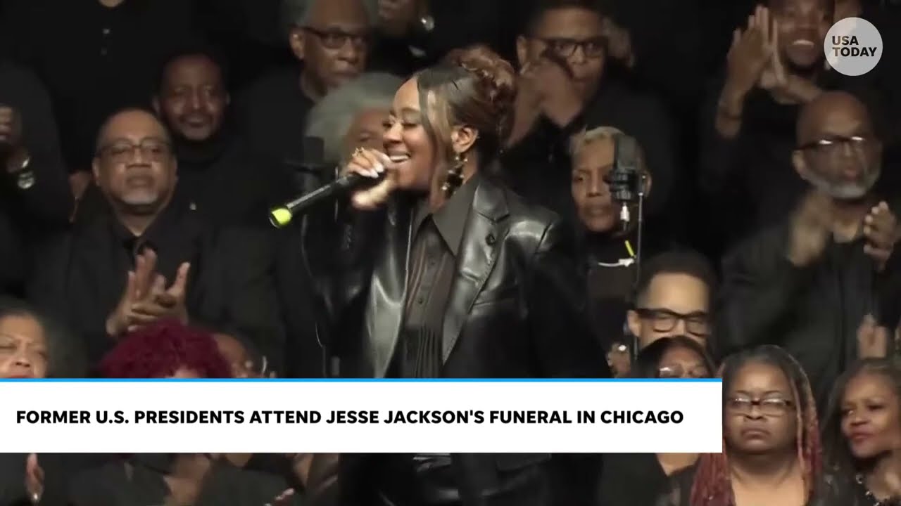 'We Shall Overcome' sung at Jesse Jackson's Chicago memorial service by Le'Andria Johnson, choir