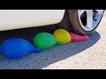 水で満たされた風船を粉砕