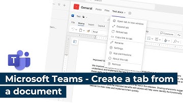 Microsoft Teams - Create a tab from a document