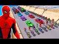 Novo Desafio com MOTOS Homem-Aranha e Super-Heróis - GTA V