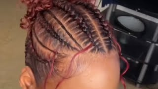Watch me do stitch braid feedins into a bun!!