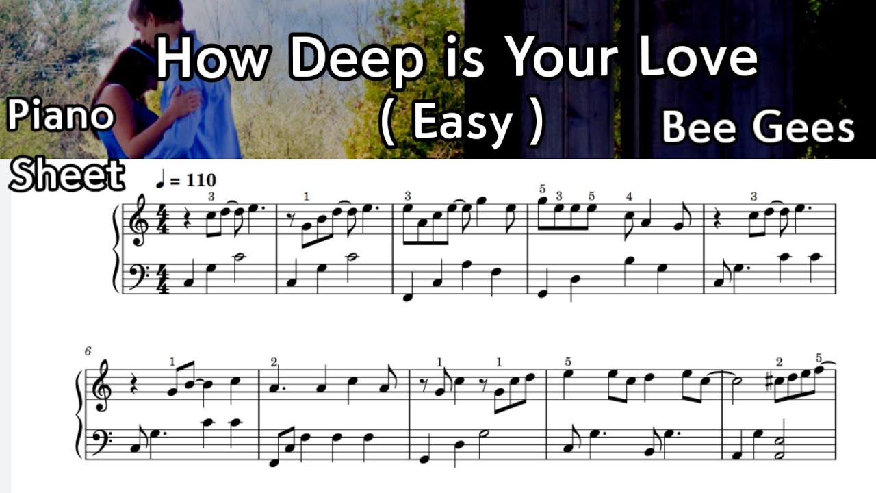 How Deep Is Your Love (Lead sheet with lyrics ) Sheet music for Piano  (Solo) Easy