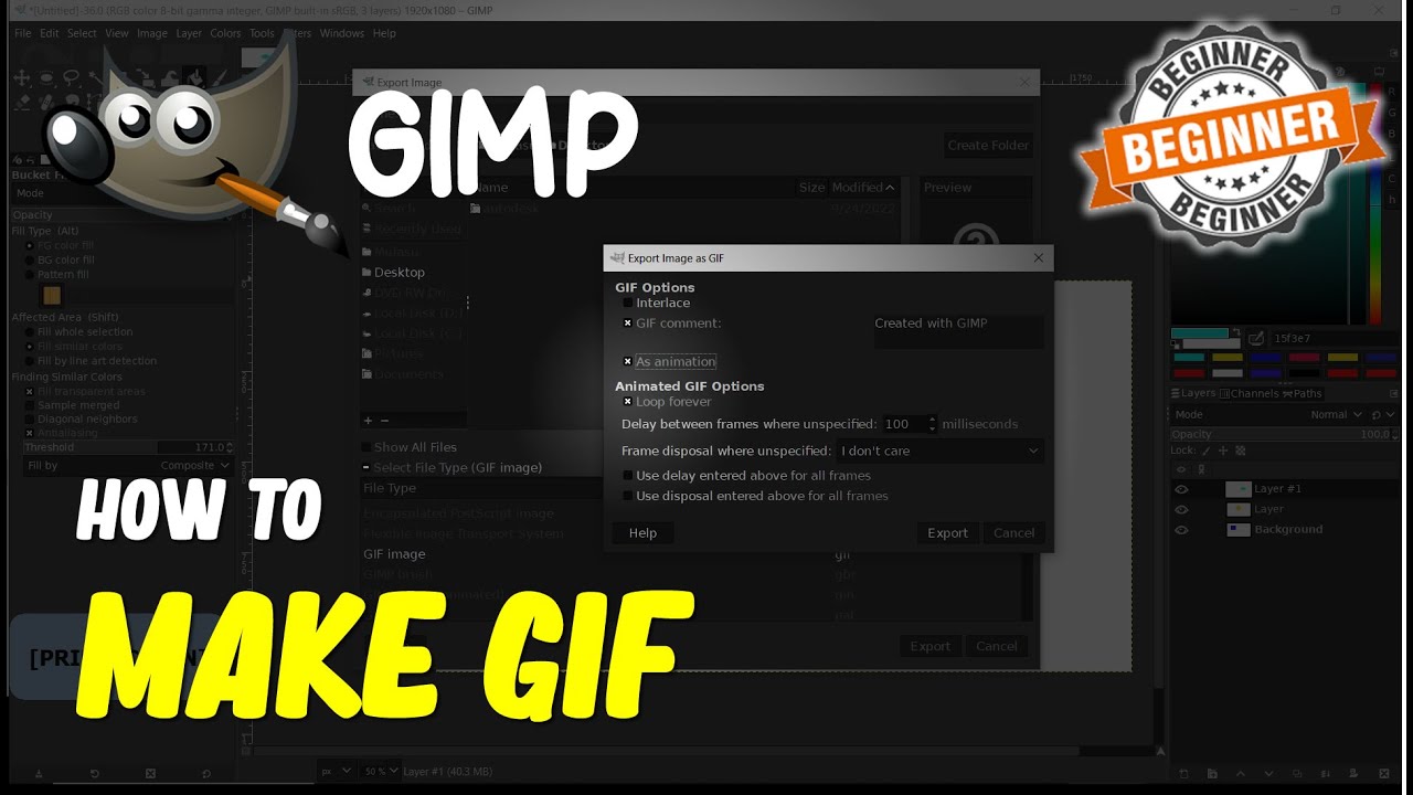 How to Make a GIF Using GIMP - Easy Tutorial