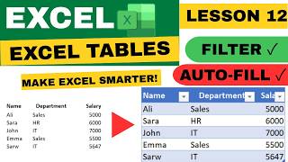 Excel Tables for Beginners | Create, Format, Filter & Automate Data | Lesson 12