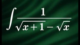 How to solve integral of 1 / (sqrt(x + 1) - sqrt(x))