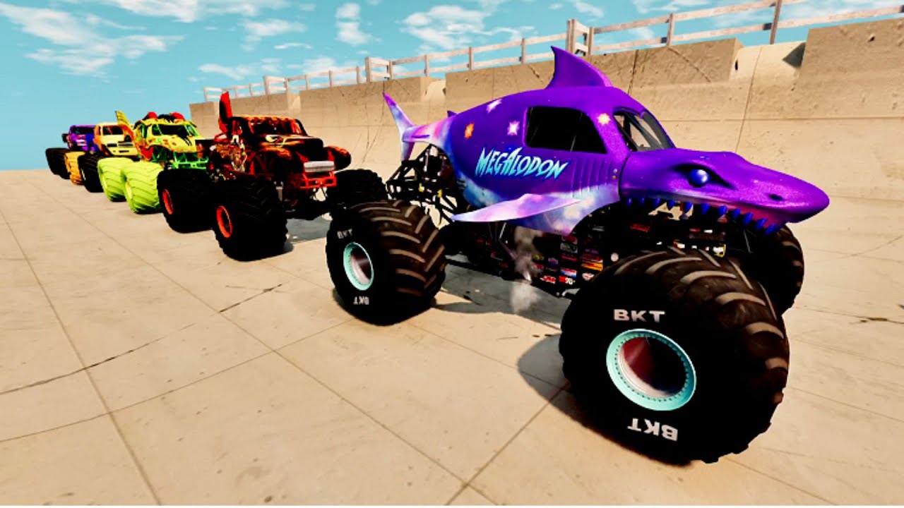 Epic High Speed monster trucks jumps & crashes #007 – BeamNG | Drive  ASky BeamNG