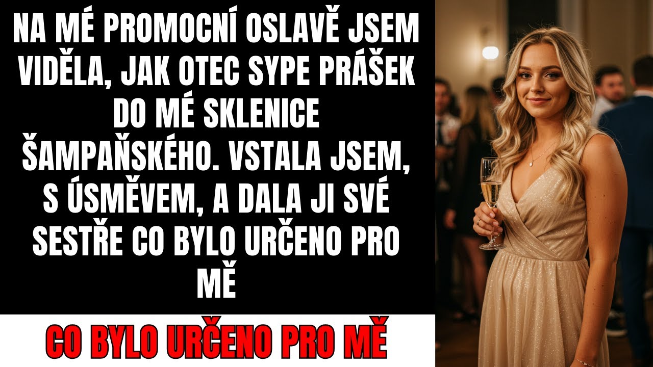 Můj otec právě oslavil padesátiny v elegantní brněnské restauraci, když jsem ho uviděla, jak se rozhlíží, jestli se nikdo nedívá, a sype bílý prášek do sklenky šampaňského, kterou mi před chvílí...