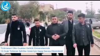 Türkmeneli Ülkü Ocakları 16 Ocak Şehitler Günü Duruşunu Kerkük Üniversitesinde Düzenledi