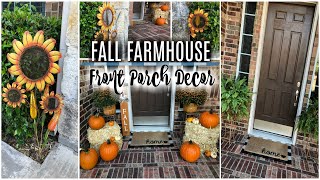 DECORATE WITH ME | FALL FRONT PORCH | Farmhouse Pumpkin Patch Theme w/ Dollar Tree Decor!