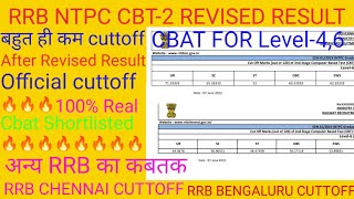 rrb ntpc cbt-2 revised result level-4,6 with cuttoff
