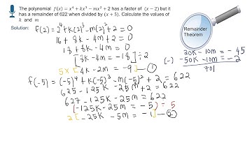 AM015 SUBTOPIC 6.2: REMAINDER THEOREM, FACTOR THEOREM AND ZEROS  OF POLYNOMIALS