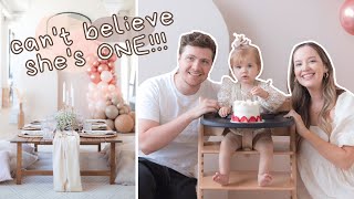 baby girl's 1st birthday party!! decor, cake smash + IKEA play kitchen DIY