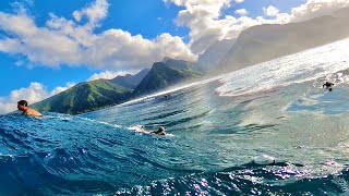 Scary Rising Swell at Teahupo'o Raw POV