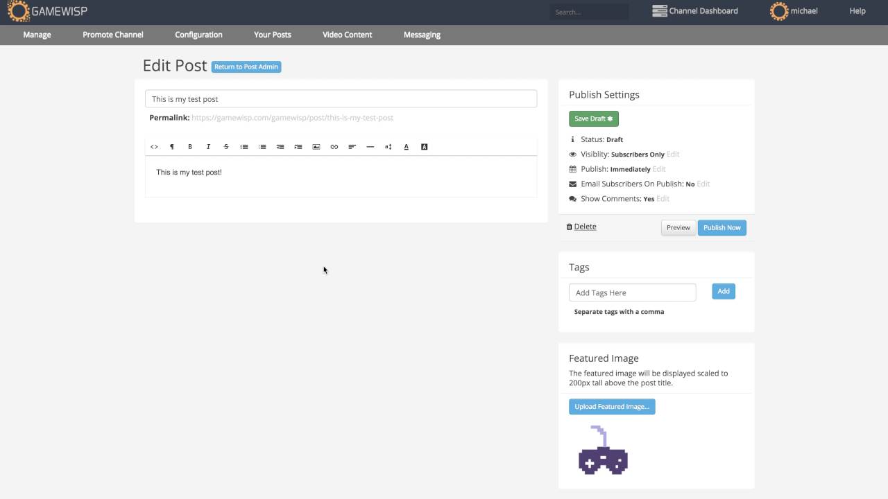 GameWisp's New Post System