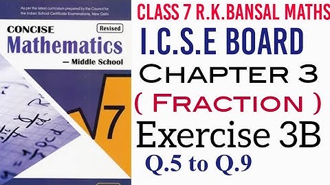 Exercise 3B Q 5 to Q.9 Class 7 ICSE Board Selina publisher