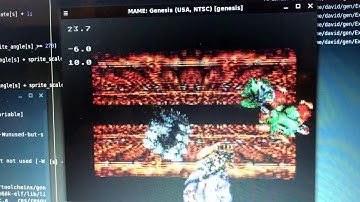 Sprite rotation and scaling demo on Mega Drive