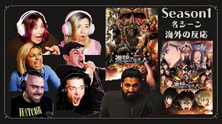 Attack on Titan | Season1 Epic Moments | Reaction Compilation