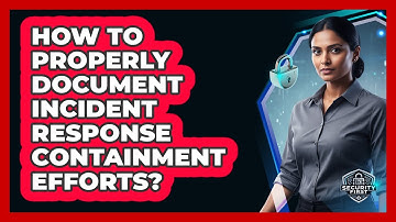 How To Properly Document Incident Response Containment Efforts?