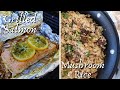 HOW TO MAKE THE BEST GRILLED SALMON and SEASONED MUSHROOM RICE