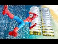 GTA 5 Water Ragdolls | Spider-Man Water Slide Free Fall - Euphoria Physics Episode 75