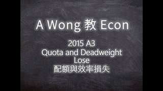 【A Wong教Econ-操卷篇】DSE卷詳解：2015年 Sect A Q3 Quota and Deadweight Loss 配額與效率損失 (中英文卷同步講解)