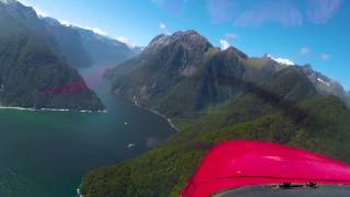 Landing at Milford Sound Airport, New Zealand