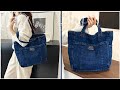 DIY Crossbody Bag From Old Jeans No Zipper Upcycle Crafs Ideas Denim Easy Tutorial Bag 