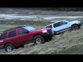 Explorer and Pathfinder messing around in mud and wet hills