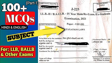 MCQs on TAXATION | Income Tax Act, 1961 MCQs [Direct and Indirect Tax]