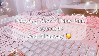 Unboxing Several New Pink Keyboards 