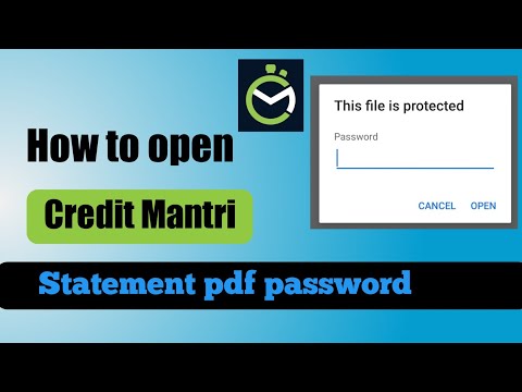 How to open creditmantri pdf password