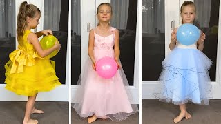 Balloon Color Challenge with Elis and new Dresses for Princess