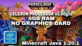 Minecraft On Celeron Processor 1.60Ghz, 4Gb Ram, No Graphics Card