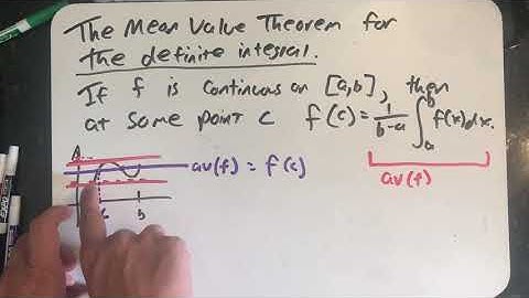 The Mean Value Theorem for the Definite Integral