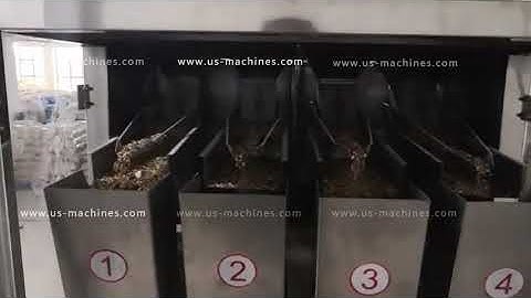 Automatic 4 linear weighing heads double nozzles oatmeal cereals granule bottle filling machine line