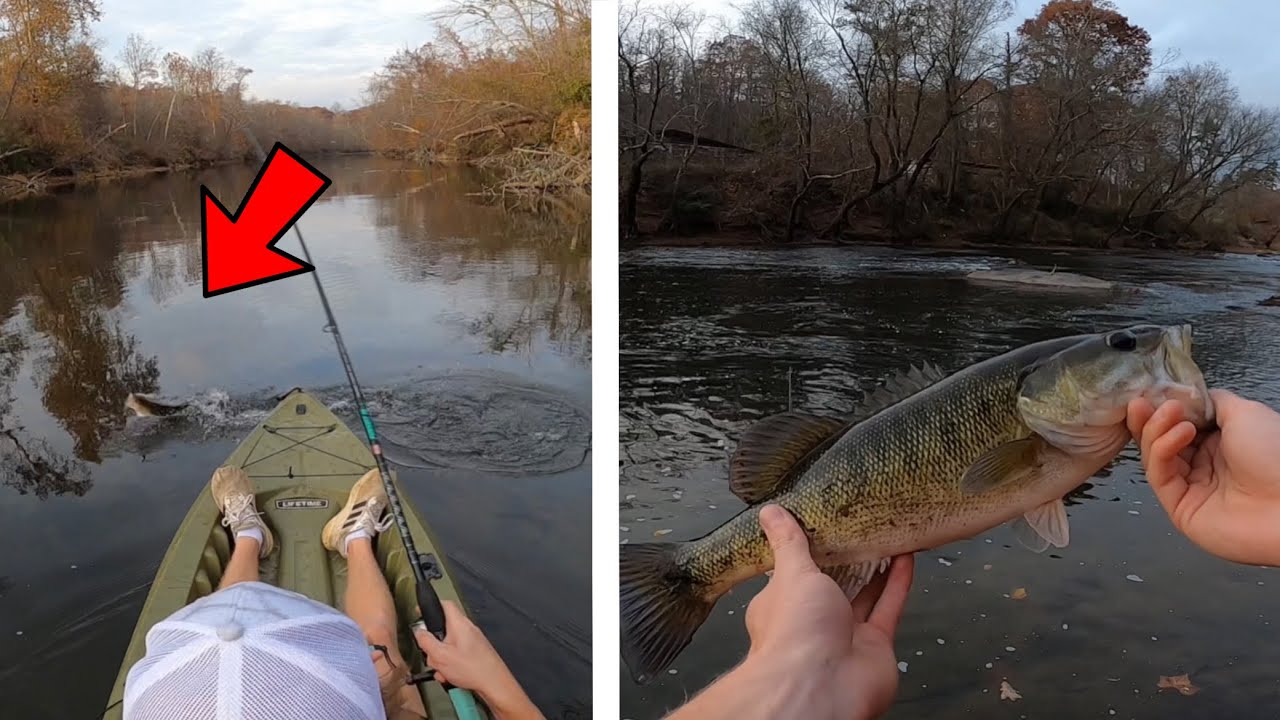 Kayak Fishing the Hooch for Big Shoal Bass!!